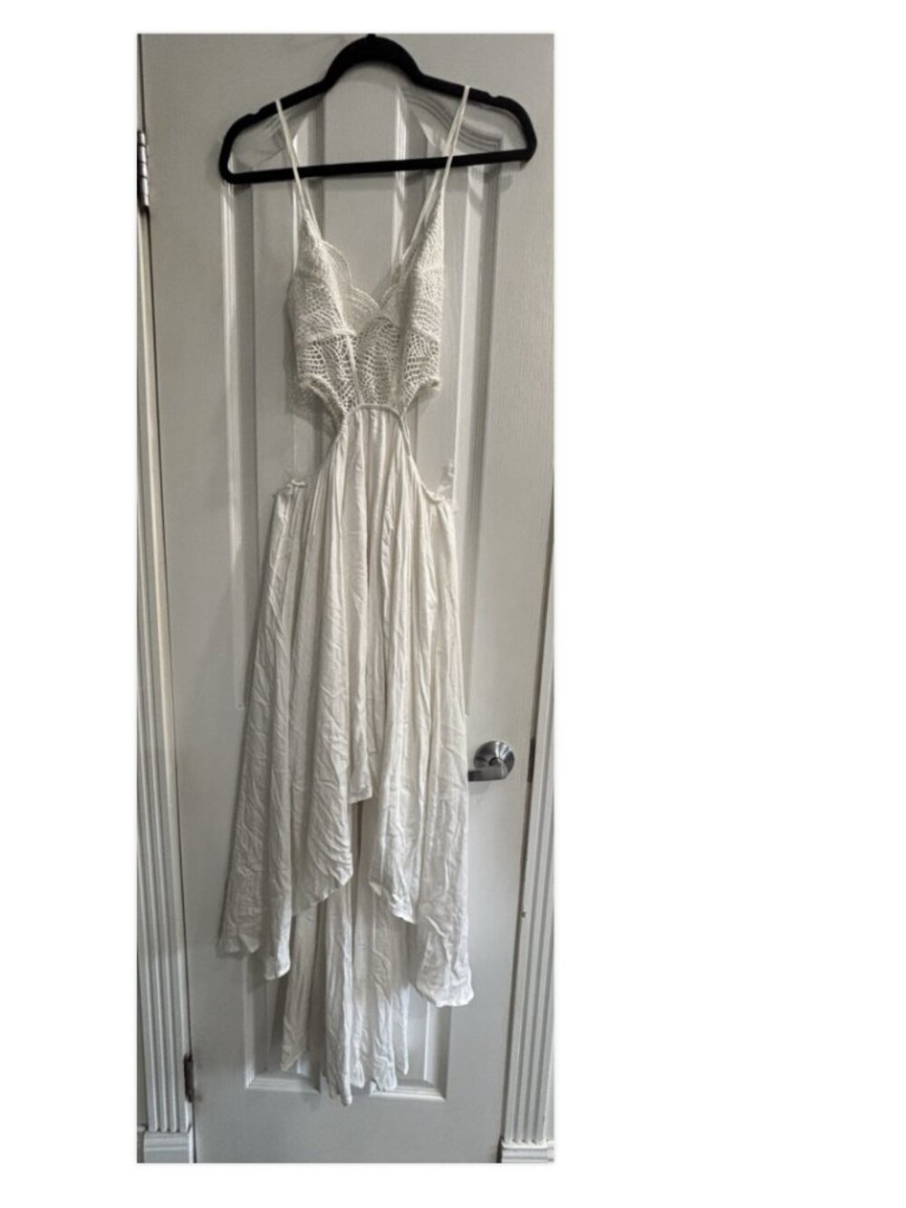 L'ATISTE OFF WHITE MIDI MAXI LACE BOHO COTTAGECORE DRESS SMALL NWT